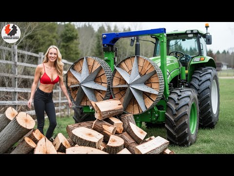 25 Insane Firewood Processors in Action | Dangerous Homemade Wood Cutting Machines#4