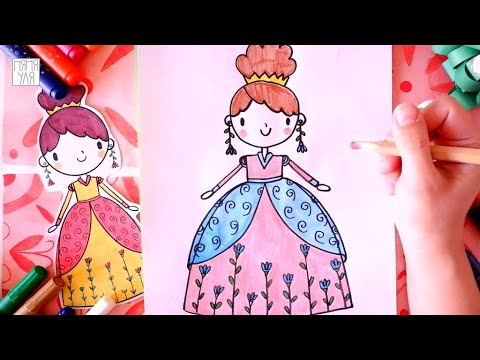 Как нарисовать принцессу | Как нарисовать девочку | Няня Уля