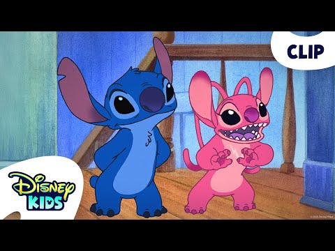 Stitch Meets Angel π | Lilo & Stitch: The Series | @disneykids