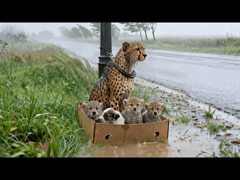 Kind Girl Rescues Abandoned Cheetah family in the Heavy Rain