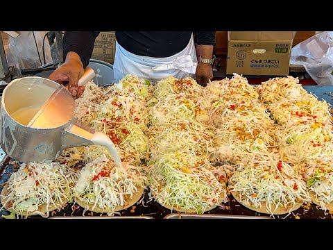 japanese street food - hiroshima OKONOMIYAKI  広島風お好み焼き