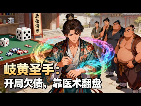 《岐黃聖手：開局欠債，靠醫術翻盤》穿成輸光家產的敗家子，親妹含淚替嫁當天覺醒黃帝內經，用靈氣版鍼灸救太守千金，從此賭坊變醫館，惡霸排隊求治病。#漫畫解說#玄幻#爽文#小說推薦#有聲書