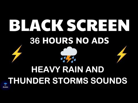 🔴 Heavy Rain and Thunder Sounds for Sleeping - Black Screen | Soothing Storm for Deep Sleep