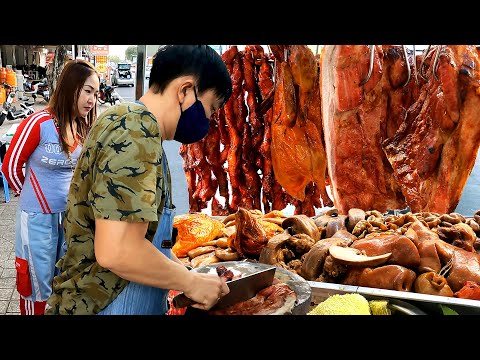 I Dare Say The Best For Meat Lover! BBQ Pork, Duck & Braised Pork - Cambodian Street Food