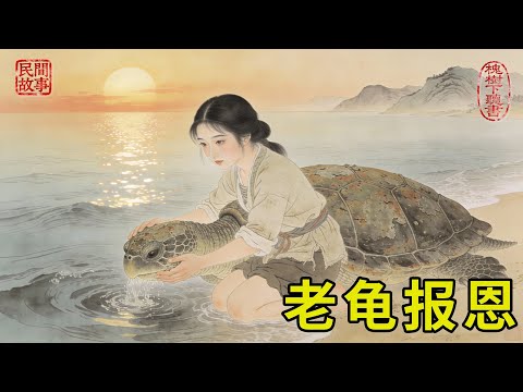 啞巴漁女放生百年老龜，遭全村嘲笑窮困潦倒爛好心，十天後暴雨夜，老龜竟馱發光玉匣遊回她家門前！#民間故事 #傳統文化 #原創虛構 #華語有聲書 #槐樹下聽書