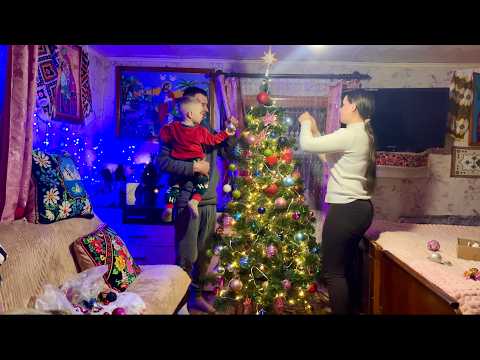 The life of a young family on New Year's Eve in a mountain Carpathian village