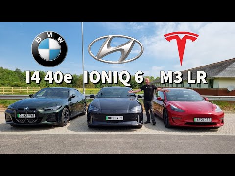Convoy real range and efficiency test! Hyundai Ioniq 6 v Tesla 3 Model 3 Long Range v BMW i4 40e