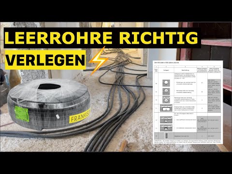 Leerrohr Installationsrohr richtig verlegen. Norm und Biegeradius. Anleitung Tipps Rohbau Elektrik