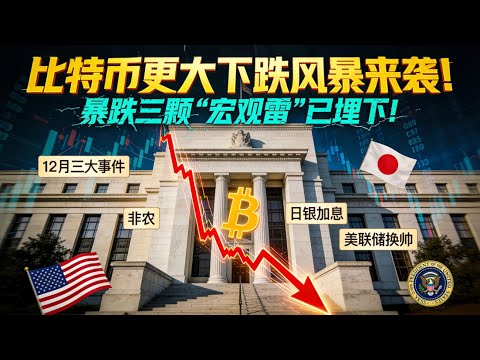 预警：比特币更大下跌风暴来袭！三颗‘宏观雷’已埋下，散户千万别踩坑！