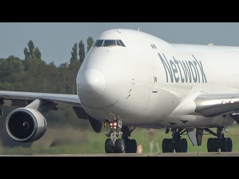 BOEING 747 LANDING + DEPARTURE with new titles - Astral B747 (4K)