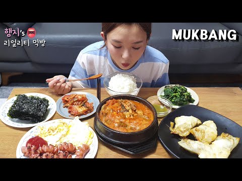 Real Mukbang:) Korean Home Style Food ★ Kimchi Stew, Grilled Fish, KIM (Marinated Laver) and MORE!!