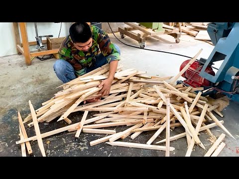 The Skillful Hands Of A Talented Carpenter Create A Table And Chairs From A Pile Of Scrap Wood