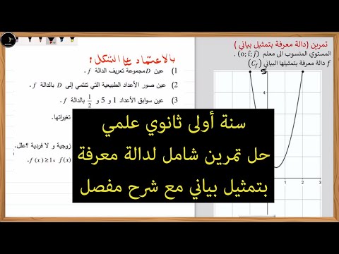 تمرين 1 سنة أولى ثانوي علمي | دالة معرفة بتمثيل بياني تمرين شامل