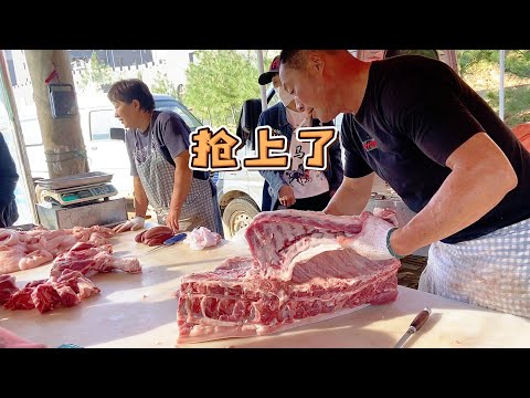 華哥賣豬肉是真厲害，不服不行，肥肉賣一次幾十斤一頭豬喀喀幾刀就賣沒【玖叔v​​log】#pork #猪肉 #玖叔vlog#华哥猪肉#玖叔猪肉#豬肉