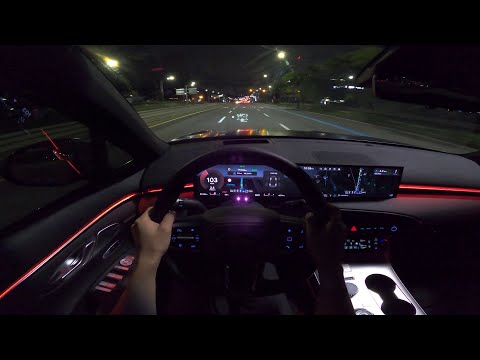 2025 Genesis GV70 SPORT 3.5L Turbo AWD POV Night Drive & Walkaround