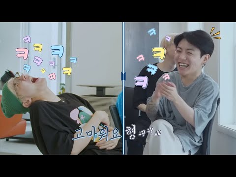 [BTS/방탄소년단] 막내로서 이러면 안 되는데 너무... 고맙다 ㅋㅋㅋㅋㅋ -  정국을 깨우는 호비 형