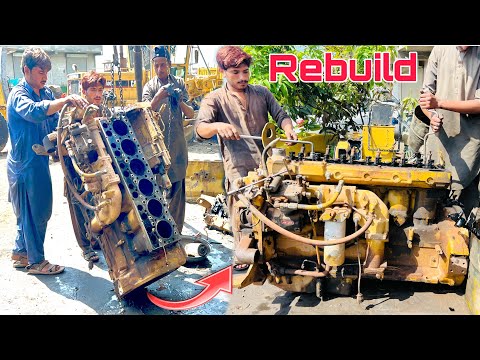 CAT 140g Motor Grader 6-Cylinder Engine Restoration | Rebuild of Caterpillar Engine