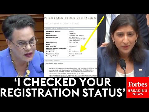 BREAKING NEWS: Harriet Hageman Accuses Lina Khan Of Having Delinquent Law License, Brings Document