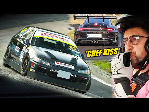 Civic FROM HELL Upsetting Porsche GT3 RS // Nürburgring