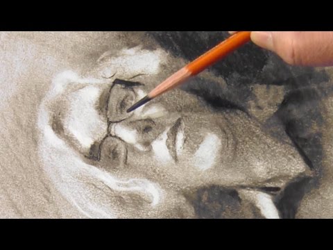 Portrait #29 - Simple steps for portrait drawing with Charcoal