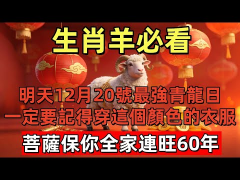生肖羊必看！百年難遇，明天12月20號，農曆冬月初一是「最強青龍日」，一定要記得穿這個顏色的衣服，菩薩保你全家連旺60年，再倒楣也能逆天改命！#玄运生肖#屬相運勢#生肖#家運#手寫#生肖運勢的那些事