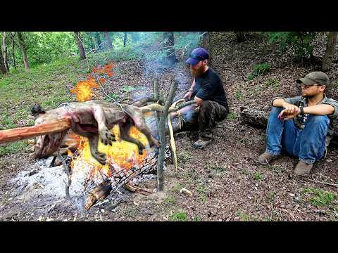 Trap, Eat, Cook, Using 'Strange Singe Cooking Spit Roast Technique'