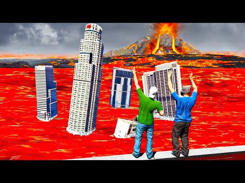 КАК ПЕРЕЖИТЬ ИЗВЕРЖЕНИЕ ВУЛКАНА С МУРКОЙ! ВЫЖИВАНИЕ В ЦУНАМИ ИЗ ЛАВЫ 🌴 ГТА 5 МОДЫ РАЙЛЮХА