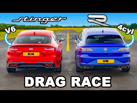 VW Arteon R v Kia Stinger V6: DRAG RACE