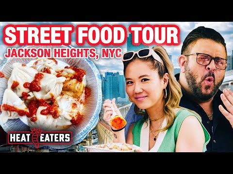 Spicy NYC Street Food Tour with Adam Richman! | Heat Eaters