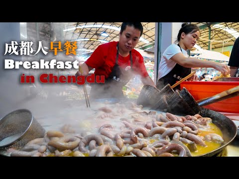 World's Most Unacceptable Chinese Breakfast: $2 Pork Intestine Noodles，Slurping Frenzy: Chengdu