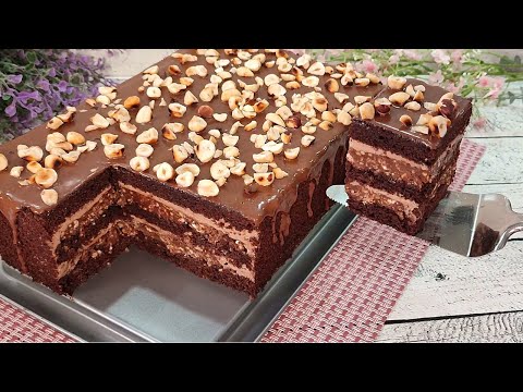 Unrealistically delicious budget FERRERO ROCHER cake with a crispy layer! Without gelatin!