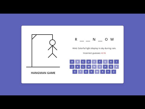 Build A Hangman Game in HTML CSS and JavaScript | Hangman Game in HTML CSS and JavaScript