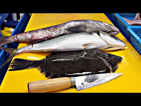 There are three types of fish here.  Fish cutting skills, delicious sashimi