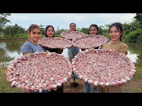 Amazing cooking chicken island with rice fried recipe in my countryside