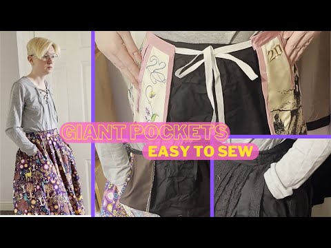 How To Add Pockets To The Zero-Waste Skirt That ALWAYS Fits; Six Historical & Modern Pocket Ideas