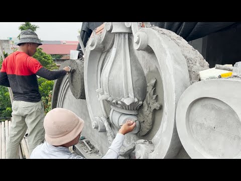 Two Workers Hand-Built A Concrete Relief For A Villa In Five Days