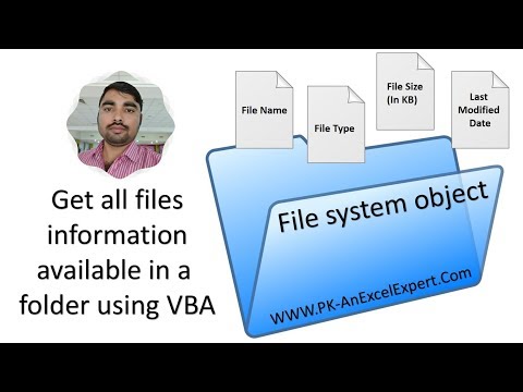 Get Files information in Excel Worksheet from a Folder|| File System Object || VBA Automation