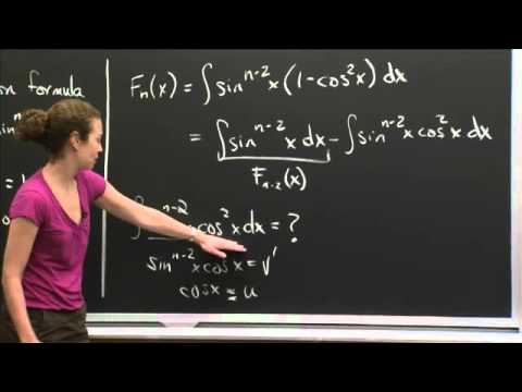 Integrating sin^n(x) Using Reduction | MIT 18.01SC Single Variable Calculus, Fall 2010