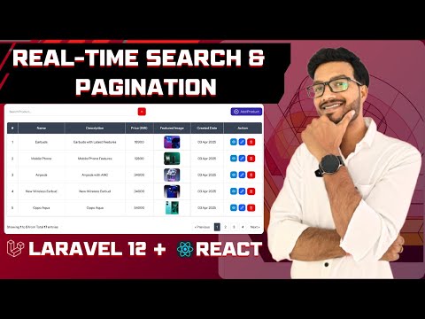 Laravel 12 + React Pagination & Search | Full Stack Without APIs Inertia js Magic