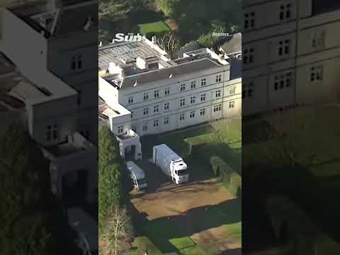 Removal vans surround Andrew Mountbatten Windsor's ex Royal Lodge