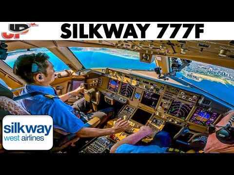 Boeing 777 Freighter cockpit roundtrip from Baku to Belgium