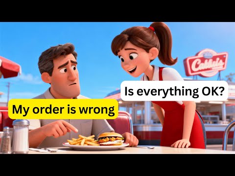 10 Easy English Conversations for Eating Out | Real Life Dialogues A1-A2