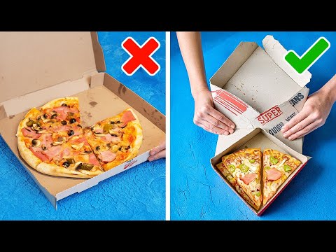 🍕 MAKE PIZZA BOXES FIT ANYWHERE 💡 Fun & Easy Kitchen Hacks 👩‍🍳