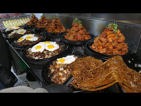 300 degree stone plate! black bean noodles - korean street food