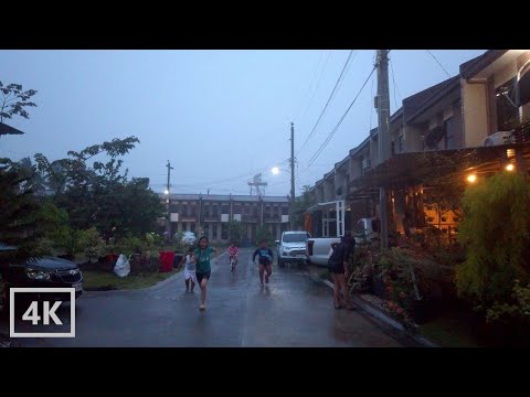 Walking in Heavy Rain with Thunderstorm│ASMR WALK