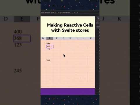 Watch the replay of the SvelteWeekend where we've made reactive cells with Svelte stores