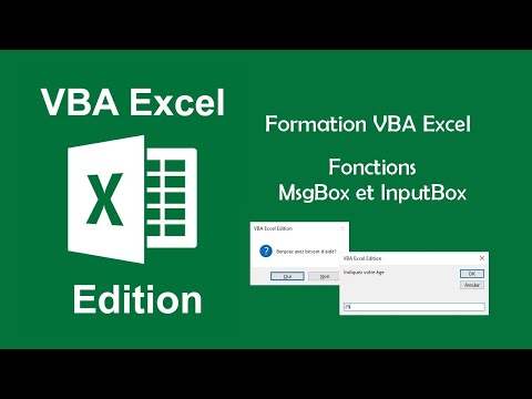 Formation VBA Excel - Les fonctions MsgBox et InputBox