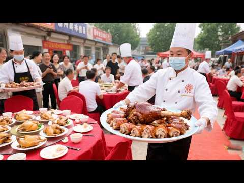 随200来江苏徐州搂大席 1200一桌30道菜！霸王别鸡 大羊腿 冰糖肘子太丰盛了【我是忐忑妞】