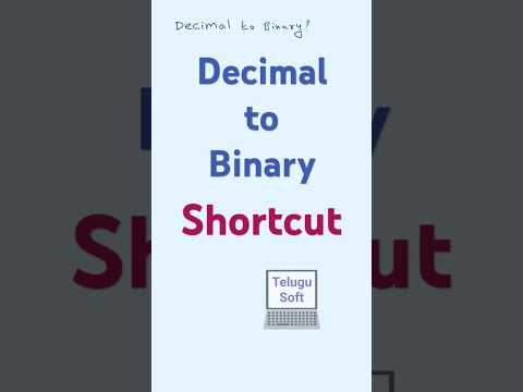 Decimal to Binary shortcut #shorts #telugu