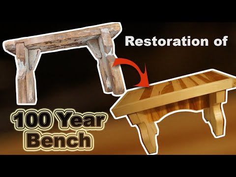 Furniture restoration: 100 year vintage bench gets a new life you will never believe until watch